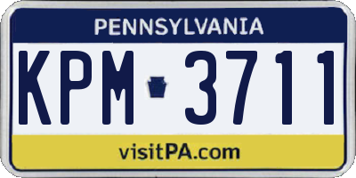 PA license plate KPM3711