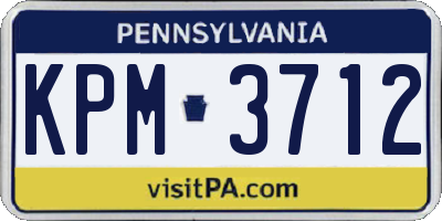 PA license plate KPM3712