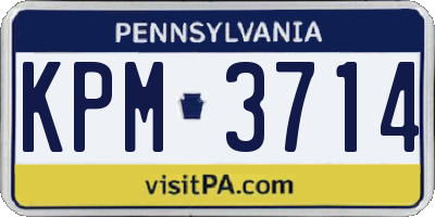 PA license plate KPM3714