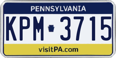 PA license plate KPM3715