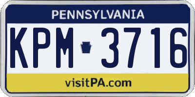 PA license plate KPM3716