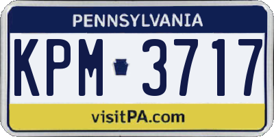 PA license plate KPM3717