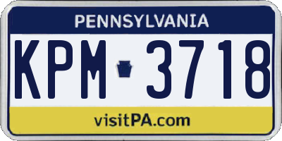 PA license plate KPM3718