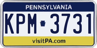 PA license plate KPM3731