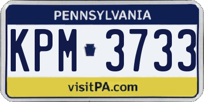 PA license plate KPM3733