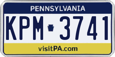 PA license plate KPM3741