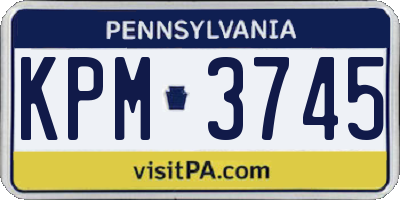 PA license plate KPM3745