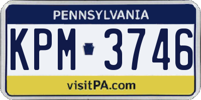 PA license plate KPM3746