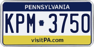 PA license plate KPM3750