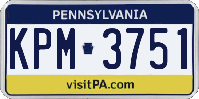 PA license plate KPM3751