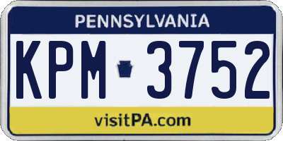PA license plate KPM3752