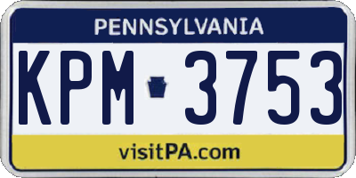 PA license plate KPM3753