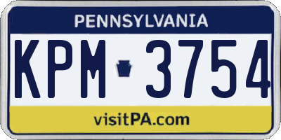 PA license plate KPM3754
