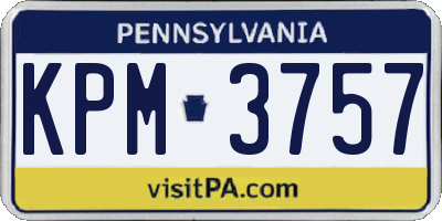 PA license plate KPM3757