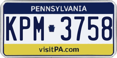 PA license plate KPM3758