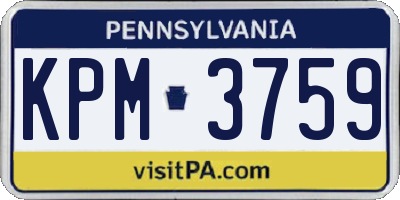PA license plate KPM3759