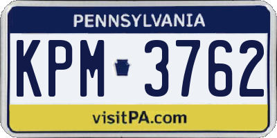 PA license plate KPM3762
