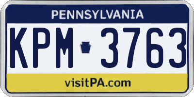 PA license plate KPM3763