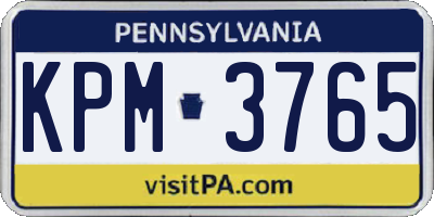 PA license plate KPM3765