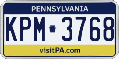 PA license plate KPM3768