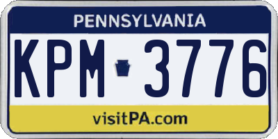 PA license plate KPM3776