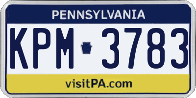 PA license plate KPM3783