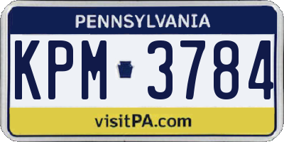 PA license plate KPM3784