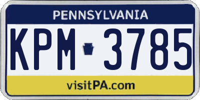 PA license plate KPM3785