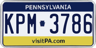 PA license plate KPM3786