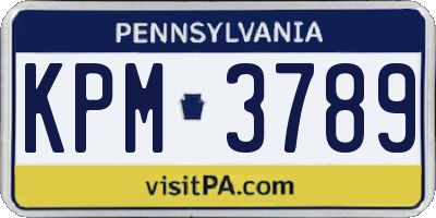 PA license plate KPM3789
