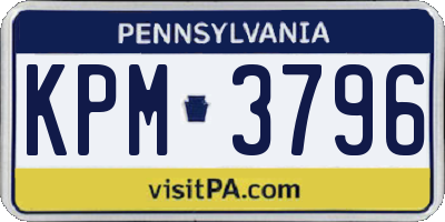 PA license plate KPM3796