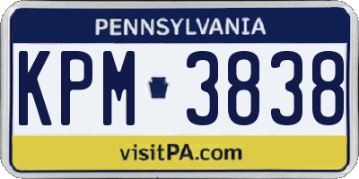PA license plate KPM3838
