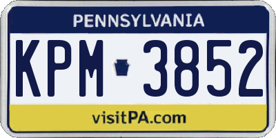 PA license plate KPM3852