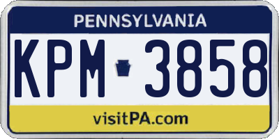 PA license plate KPM3858