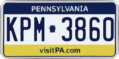 PA license plate KPM3860