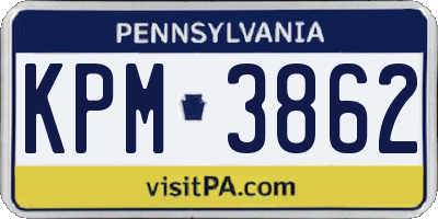 PA license plate KPM3862
