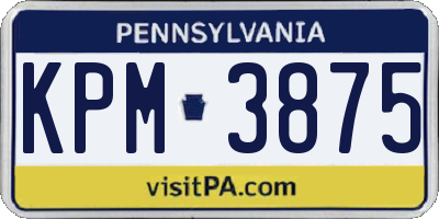 PA license plate KPM3875