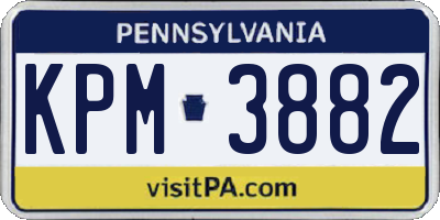PA license plate KPM3882