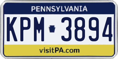 PA license plate KPM3894