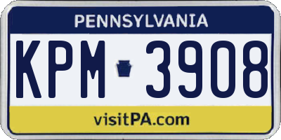 PA license plate KPM3908