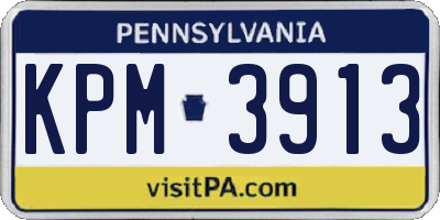 PA license plate KPM3913