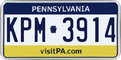 PA license plate KPM3914