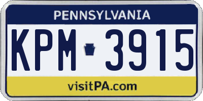 PA license plate KPM3915