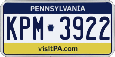 PA license plate KPM3922