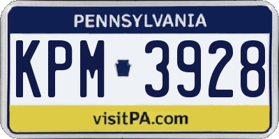 PA license plate KPM3928