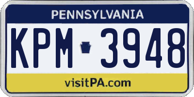 PA license plate KPM3948