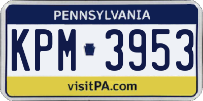 PA license plate KPM3953