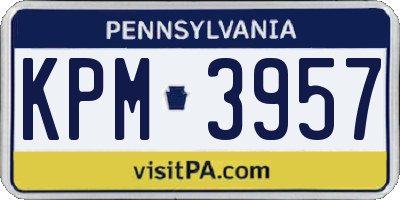 PA license plate KPM3957