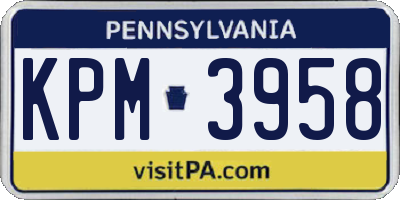 PA license plate KPM3958