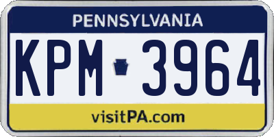 PA license plate KPM3964